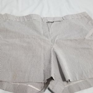 Navy blue & white pinstripe shorts